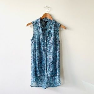 New H&M Abstract Sleeveless Collar Shirt